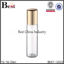 18ml perfume roll on bottles with metal ball, screw tube glass bottle, amber tube glass bottle supplier